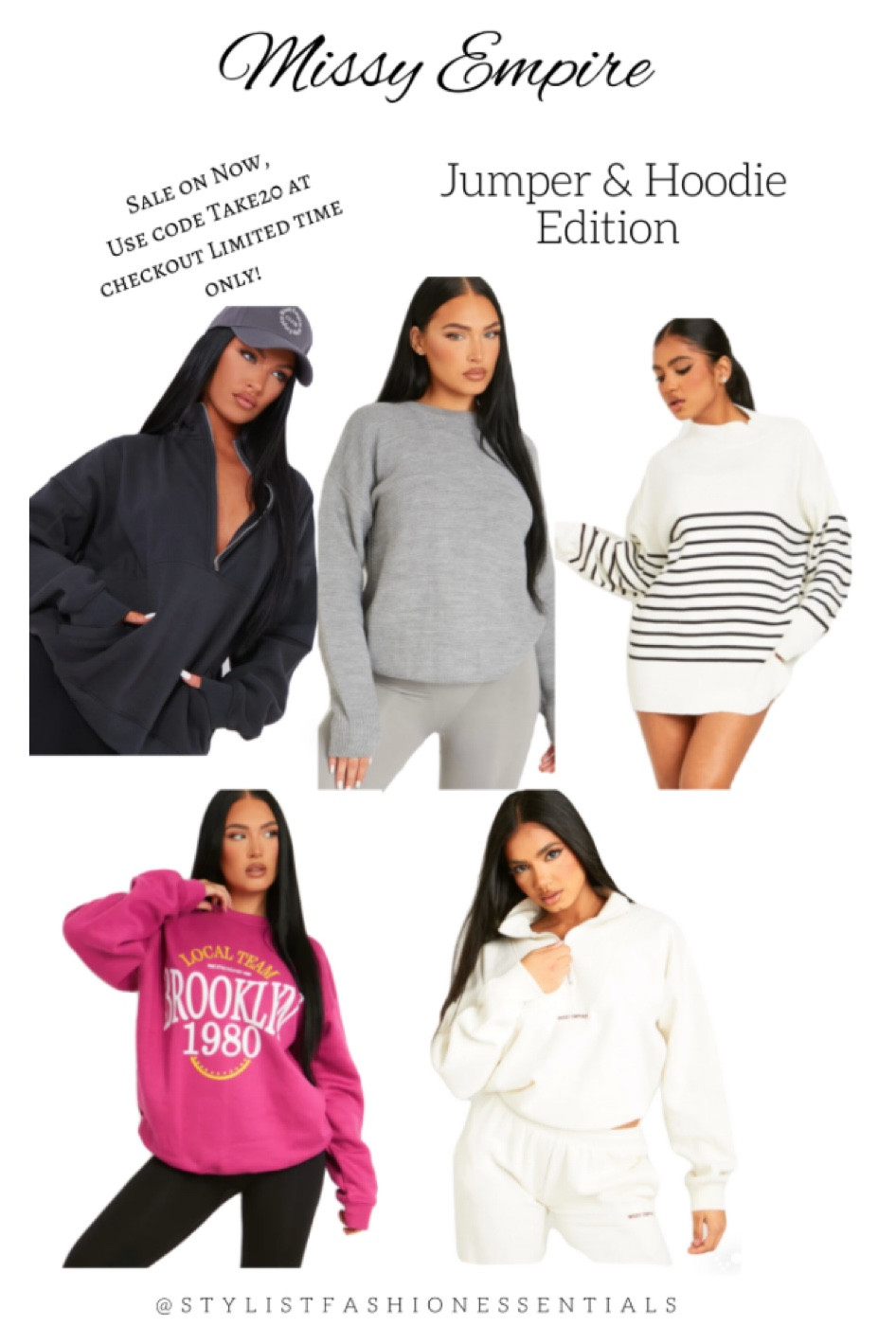 Missy Empire sale on now 14 hours to go while stocks last x ✨🤍These hoodies are a must. 

Spring dresses 
Spring outfits
Spring skirts
Spring outfit inspo
Dresses
Mini dress
MIDI dress
Affordable dress 
White dress
Dressy outfit
Resort wear 

Easter
Spring outfit
Vacation outfit 
at Patrick’s day
Wedding guest 
Easter dress
Hoodie outfit
Hoodie essentials
Oversized hoodie



LTKBeauty#LTKFind#LTKFit#LTKAustralia#LTKEurope#Cozy#Hoodie#Seasonalfashion#fashion#Jumper#Spring#Outfit#Sale#limited#musthave#LTKSale#LTKSeasonal#LTKWorkwear#LTKcurves#LTKStyletip#LTKTravel#LTK#Warm#Love

#LTKunder50 #LTKsalealert #LTKunder100
