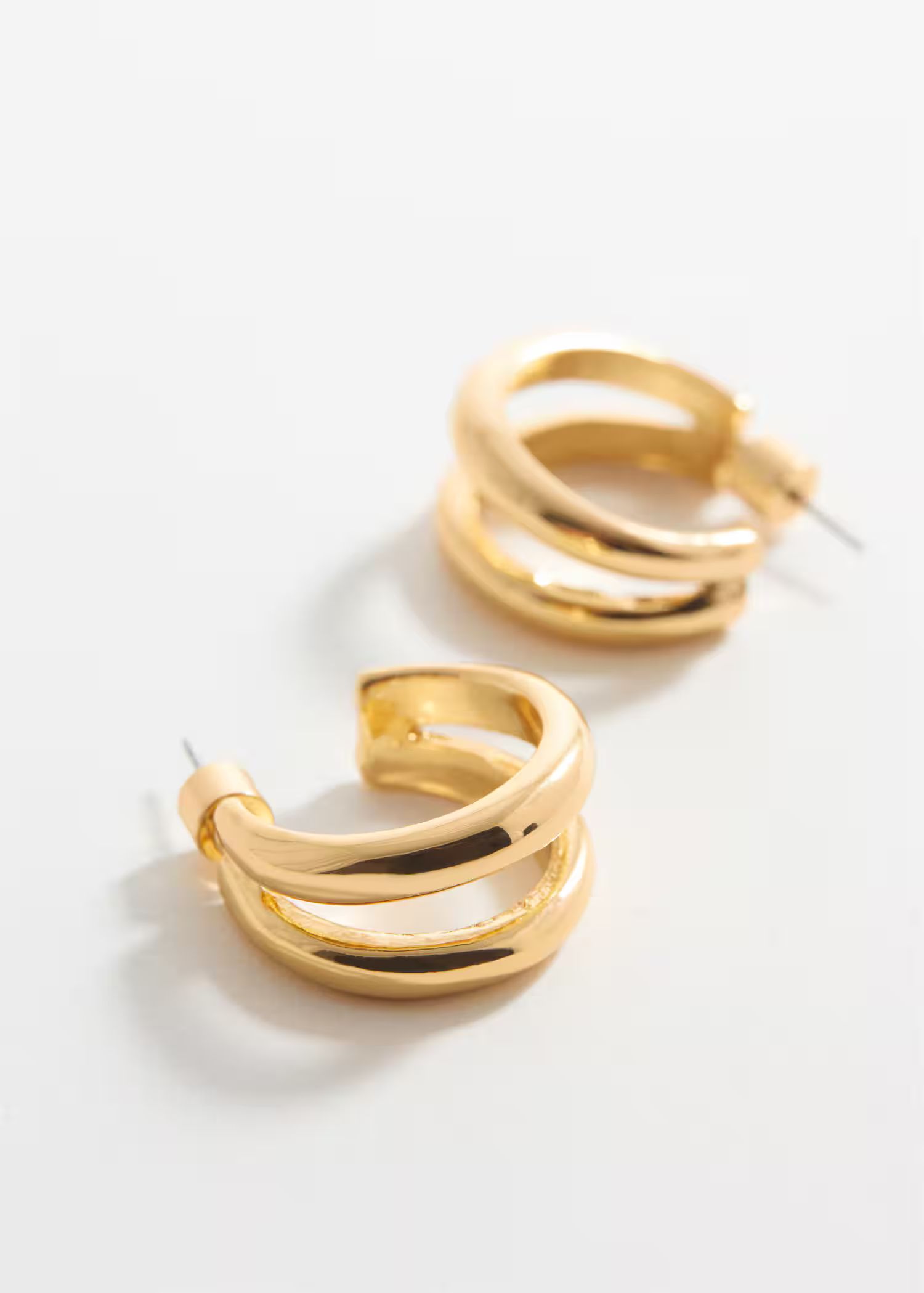 Open double-hoop earrings -  Women | Mango United Kingdom | MANGO (UK)