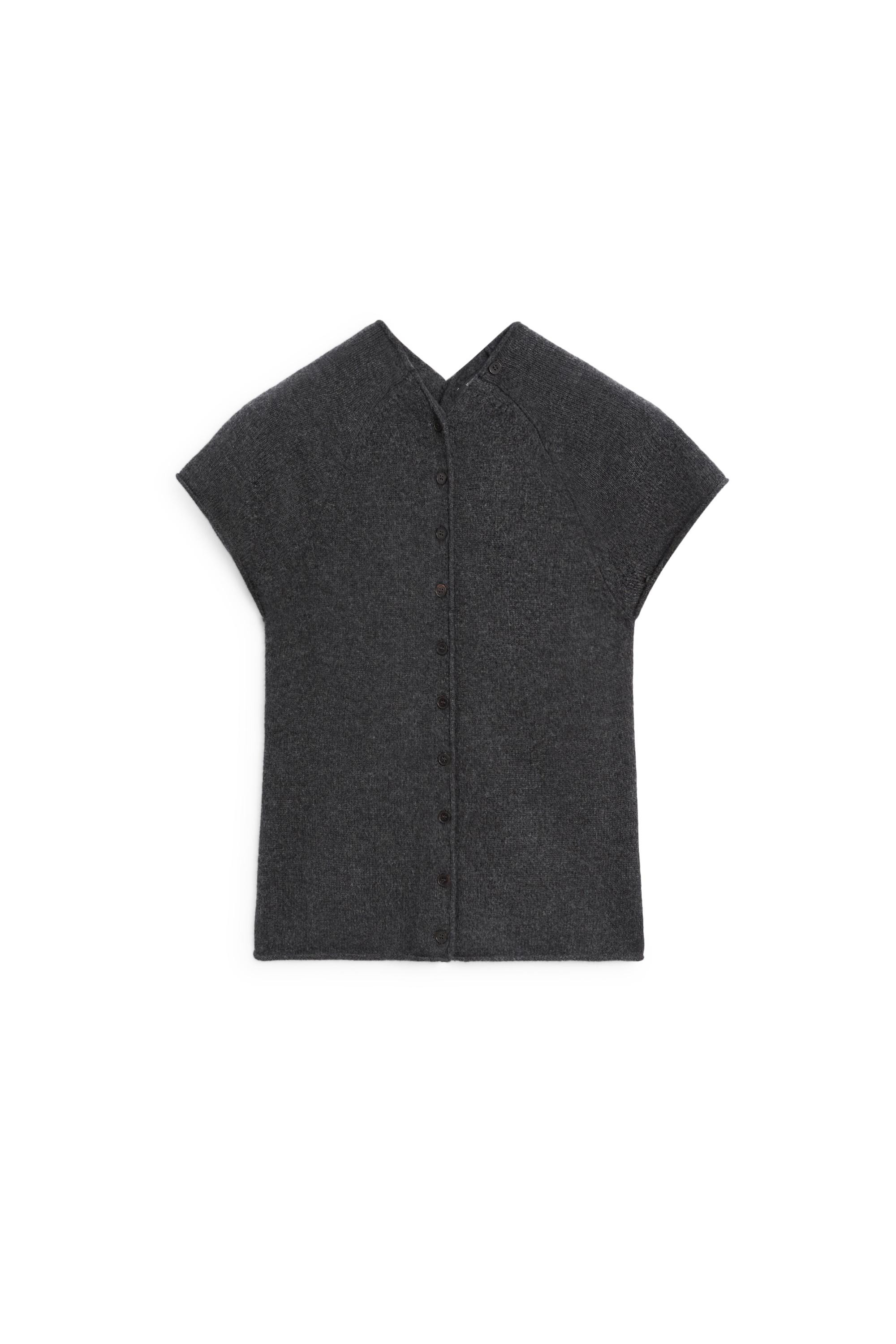 100% cashmere button-up knit vest - ANTHRACITE GREY | Massimo Dutti UK
