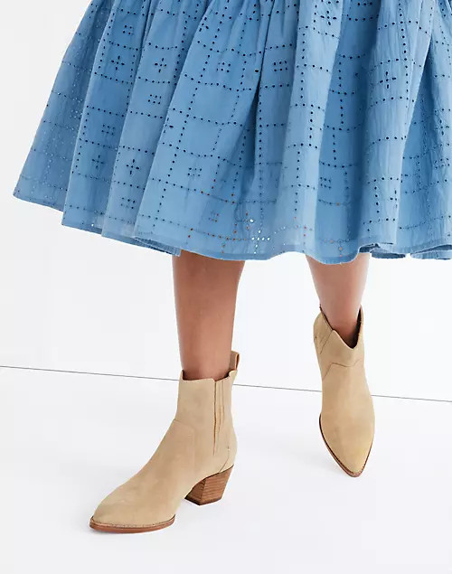 The Western Ankle Boot in Suede | Madewell