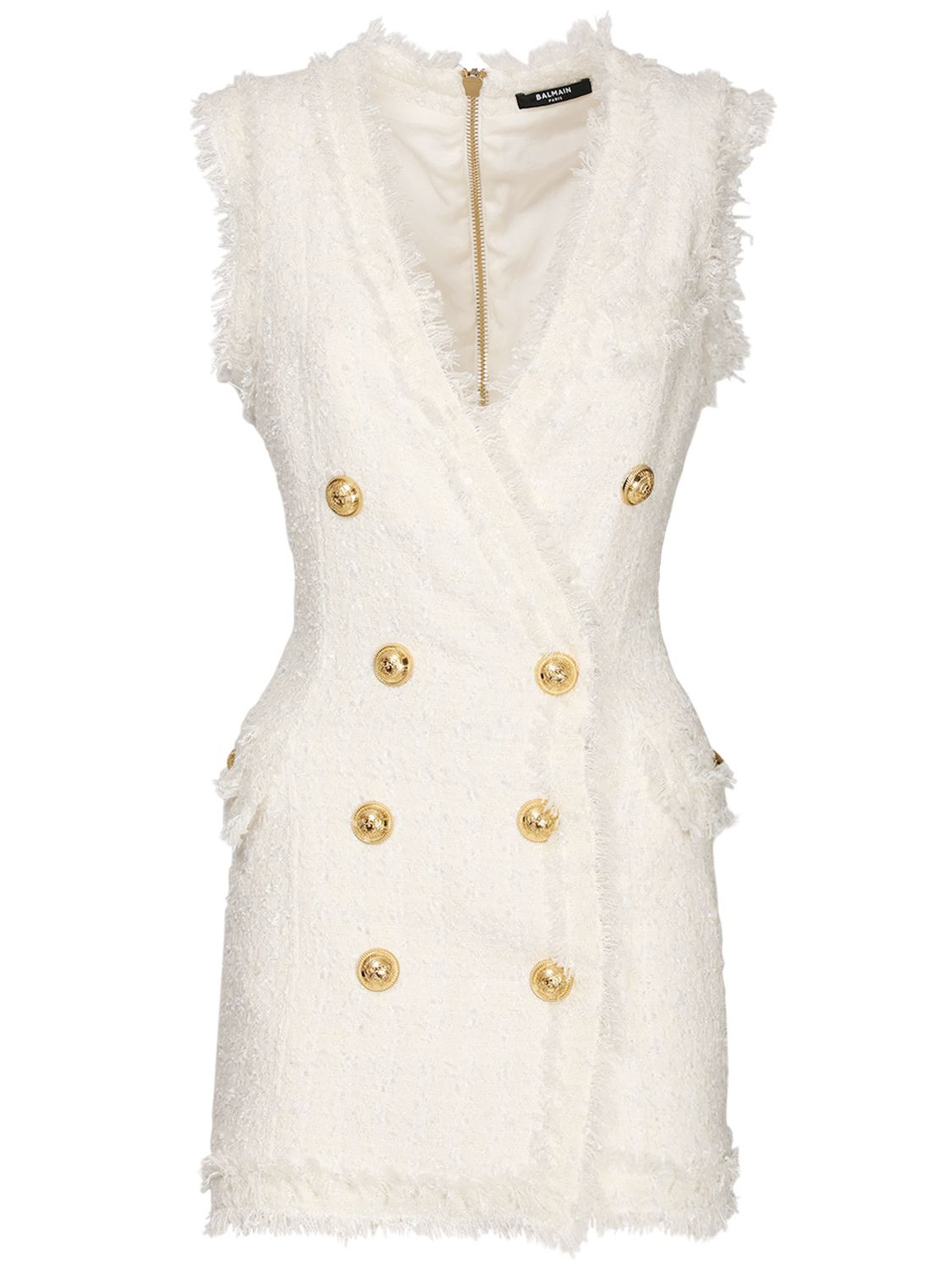 Sleeveless Tweed Mini Dress | Luisaviaroma