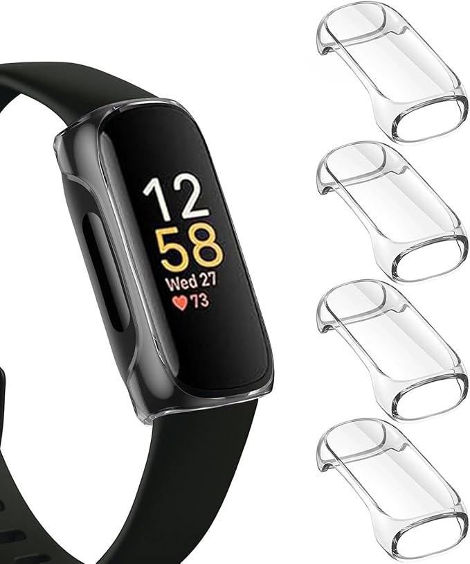 4 Pack TPU Case for Fitbit Inspire 3 Screen Protector, Rugged Bumper Cover Full Around Protective... | Amazon (US)