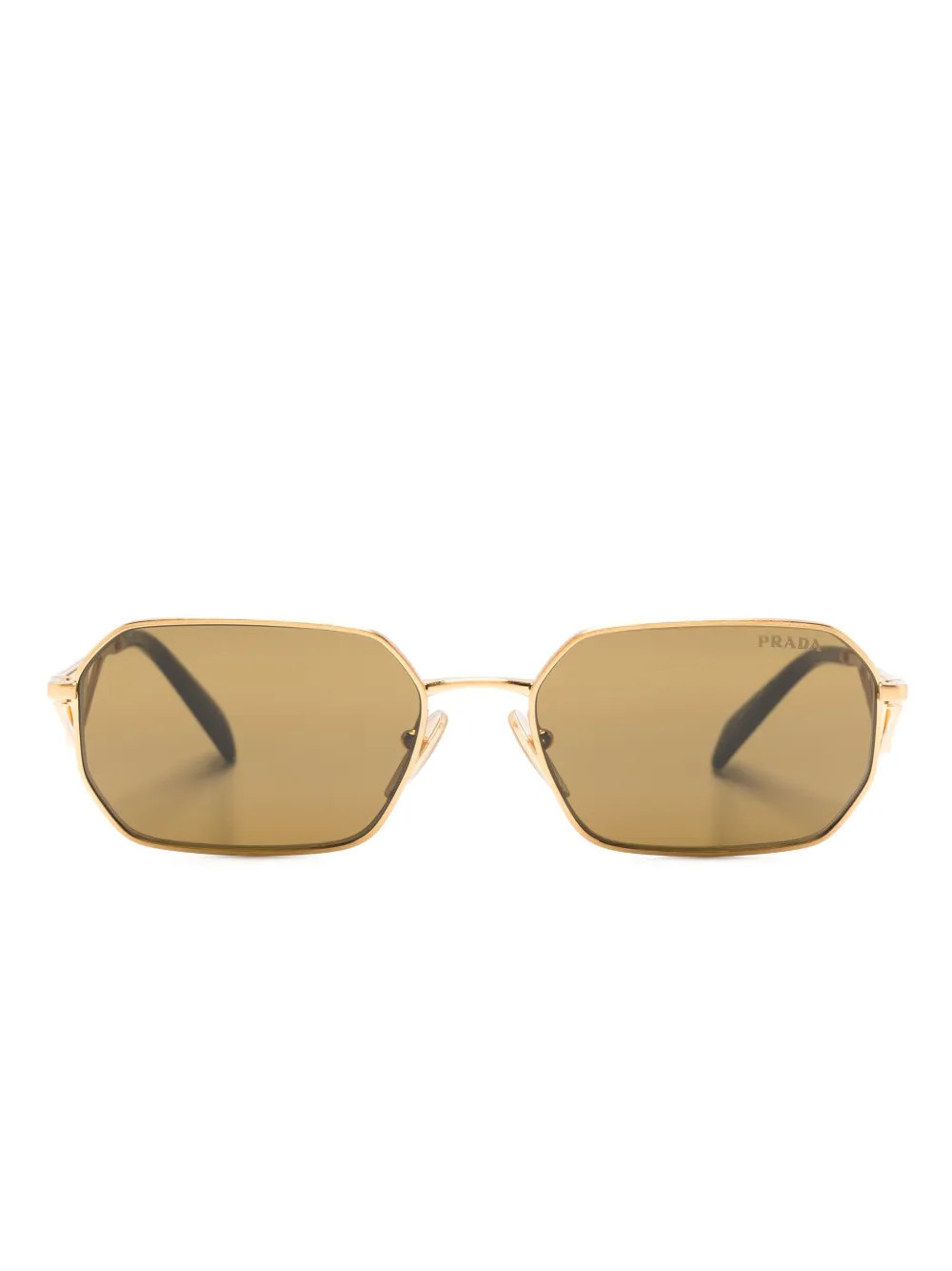 Prada Eyewear 0PR A51S hexagonal-frame sunglasses - Gold | Farfetch Global