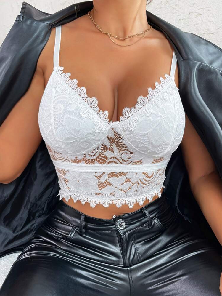 SHEIN BAE Guipure Lace Crop Cami Top | SHEIN