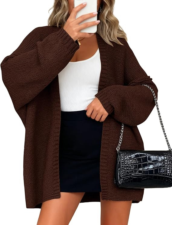 BTFBM Fall Cardigan Sweaters for Women Lightweight Casual Long Sleeve Ribbed Knit Sweater Solid O... | Amazon (US)