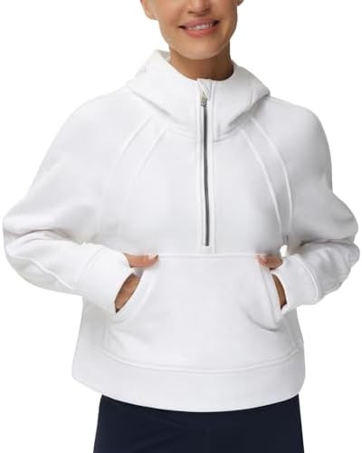 THE GYM PEOPLE Womens' Hoodies Half Zip Long Sleeve Fleece Crop Pullover Sweatshirts with Pockets... | Amazon (US)