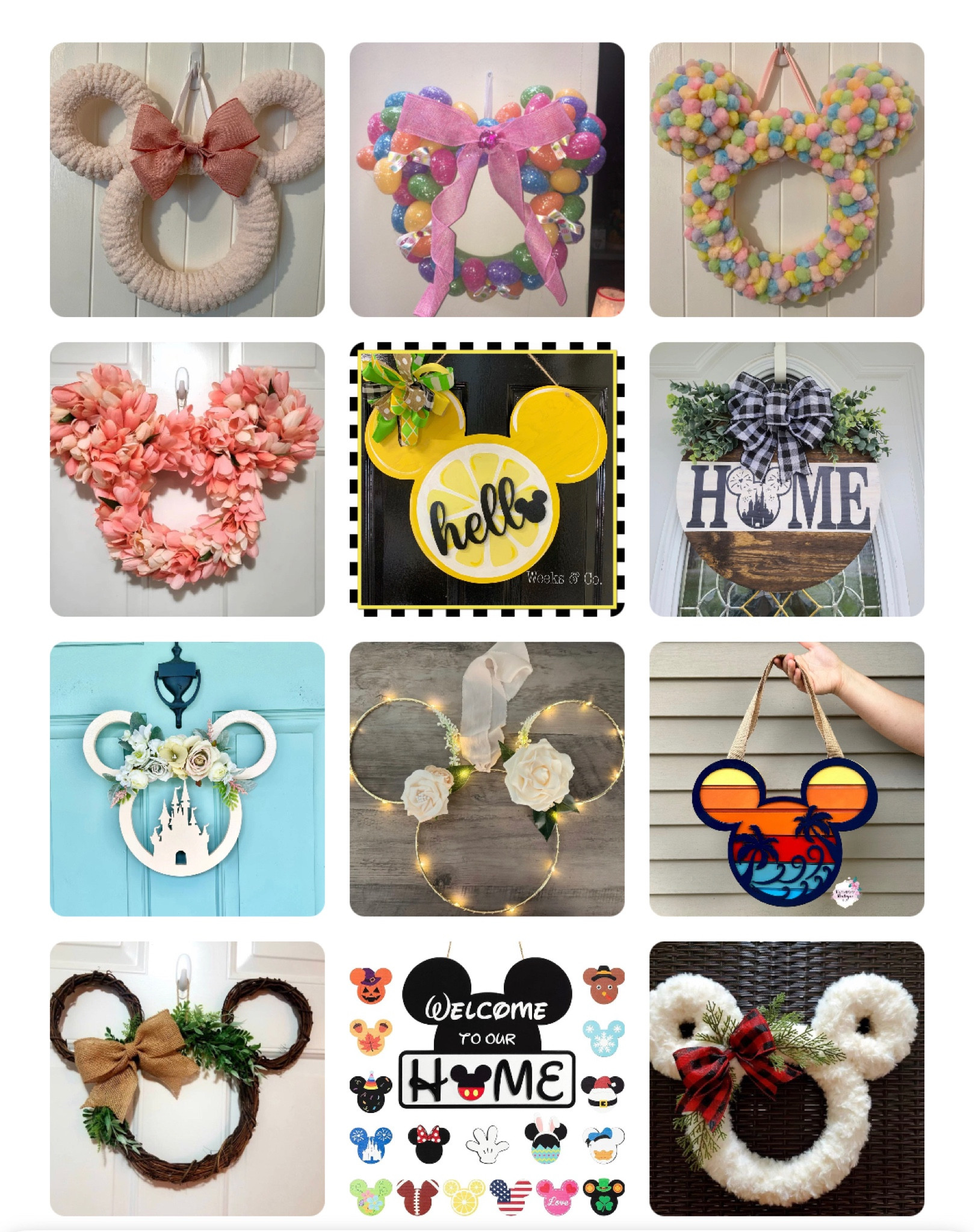 Enjoy a beautiful home with a Disney Door Wreath. Select from a Spring Wreath, Valentine’s wreath, Summer Wreath, Fall wreath, Winter wreath, or a Christmas wreath.

#LTKfindsunder50 #LTKfindsunder100 #LTKhome
