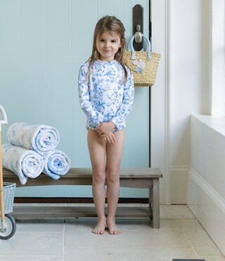 x Born on Fifth Little Girl's 2T-6X Long Sleeve High Neck Floral Print Swimsuit | Dillards