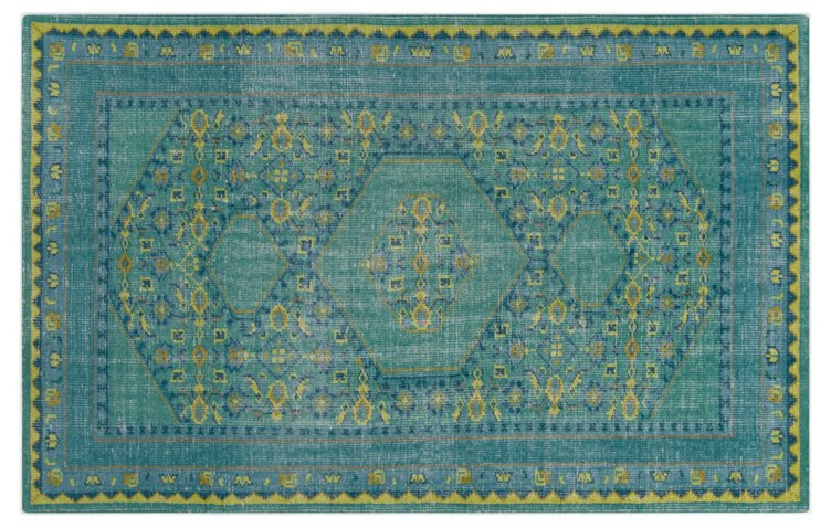 Veda Rug, Blue/Green | One Kings Lane