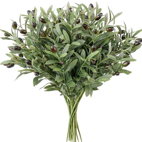 Leftover 12PCS 18Inch Faux Olive Branches for Vase,Artificia Tree Branches,Fake Plants,Greenery Stems,Eucalyptus Stems,Green Leaves for Centerpieces Decoration,Home Decor,Coffee Table Decor | Amazon (US)