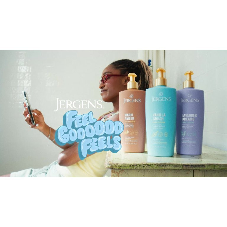 Jergens Shea Fusion Vanilla Crush Scented Body Lotion, Moisturizer for Dry Skin, 14 fl oz | Walmart (US)