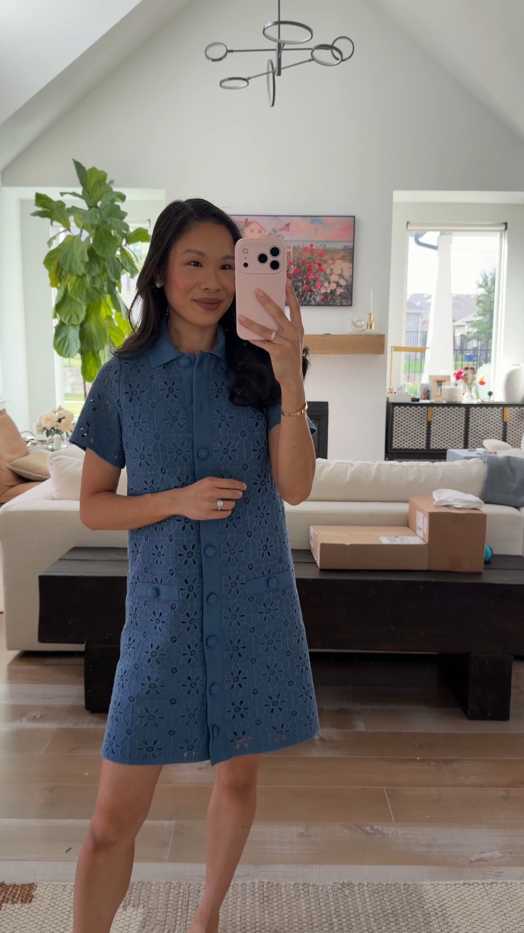 Perfect summer dress you can dress up or down. This crochet tile shift dress is also breastfeeding friendly with functional buttons and is fully lined. Wearing size XXS and the fit is true to size on my 5’3 frame. Has that shift silhouette without feeling too overwhelming. Great for Moms who want to look polished.

#LTKmomlife #LTKPetite
