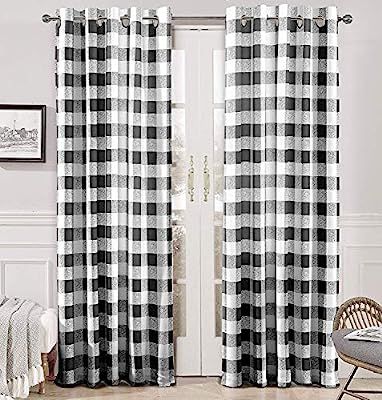 DriftAway Buffalo Checker Pattern Lined Thermal Insulated Blackout and Room Darkening Grommet Win... | Amazon (US)