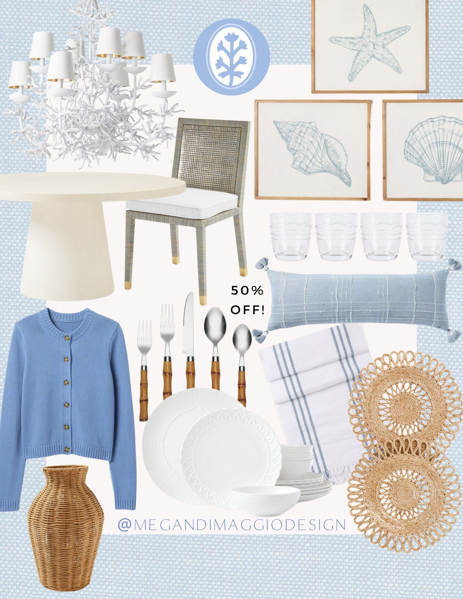 Pretty new coastal dining finds!! How pretty is this new shell art set?! And love this dinnerware set that you can pair with these placemats, stripes table runner and outdoor safe glasses! Plus I just bought and LOVE this blue cotton cardigan! And I’ve always loved this coral chandelier that you can snag for 25% OFF right now! 🤩

#LTKSaleAlert #LTKFindsUnder50 #LTKHome