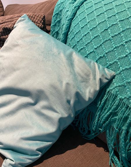 I love turquoise accents in the house. The throw and pillow case are so lovely. #decor #throw #pillowcase #home #house 

#LTKfamily #LTKhome #LTKunder100