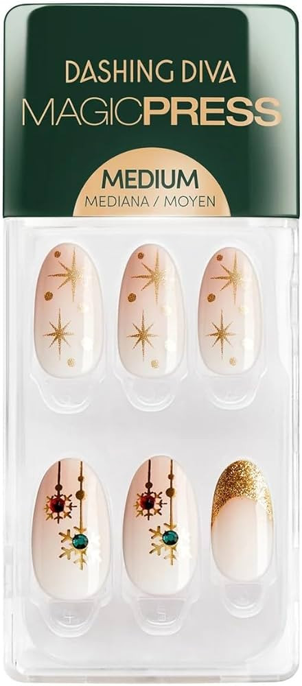 Dashing Diva Magic Press Nails - Night Star | Medium, Almond Press On Nails | Long Lasting Stick ... | Amazon (US)