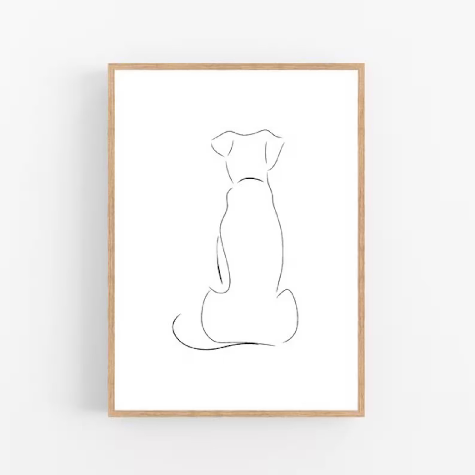 Dog Line Art Dog Print Abstract Pet Wall Decor Minimalist - Etsy | Etsy (US)