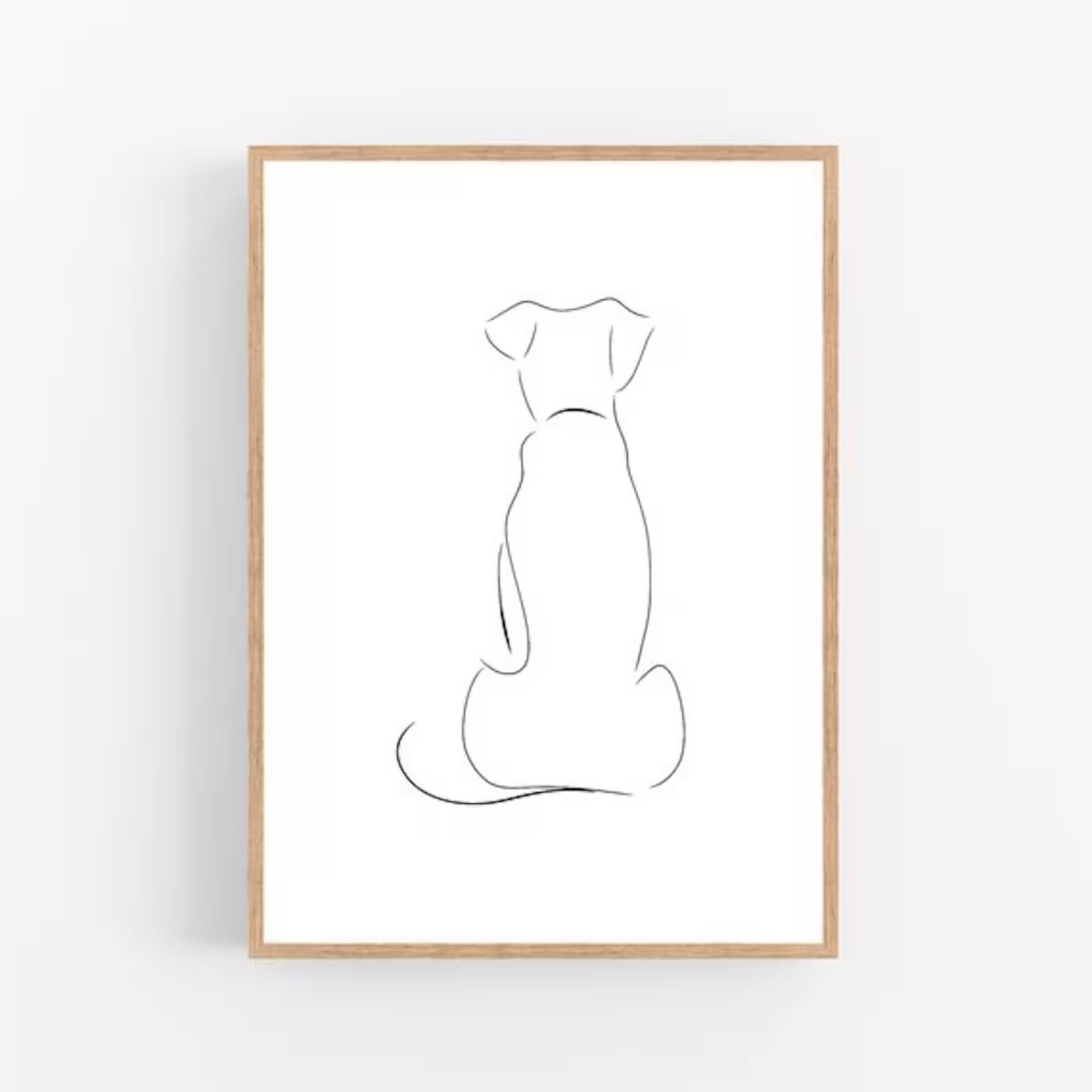 Dog Line Art Dog Print Abstract Pet Wall Decor Minimalist - Etsy | Etsy (US)