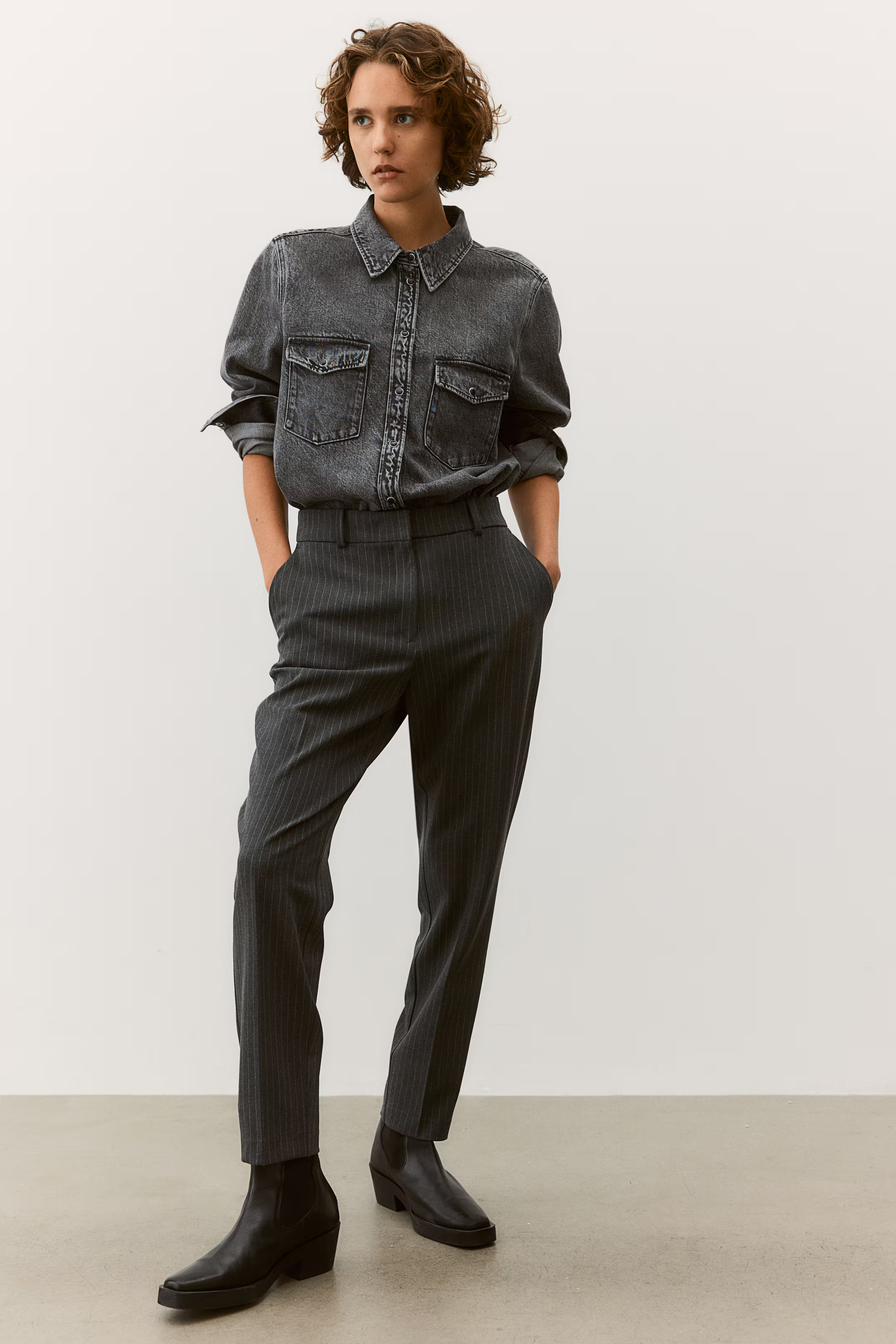 Slacks - Gray/beige plaid - Ladies | H&M US | H&M (US + CA)