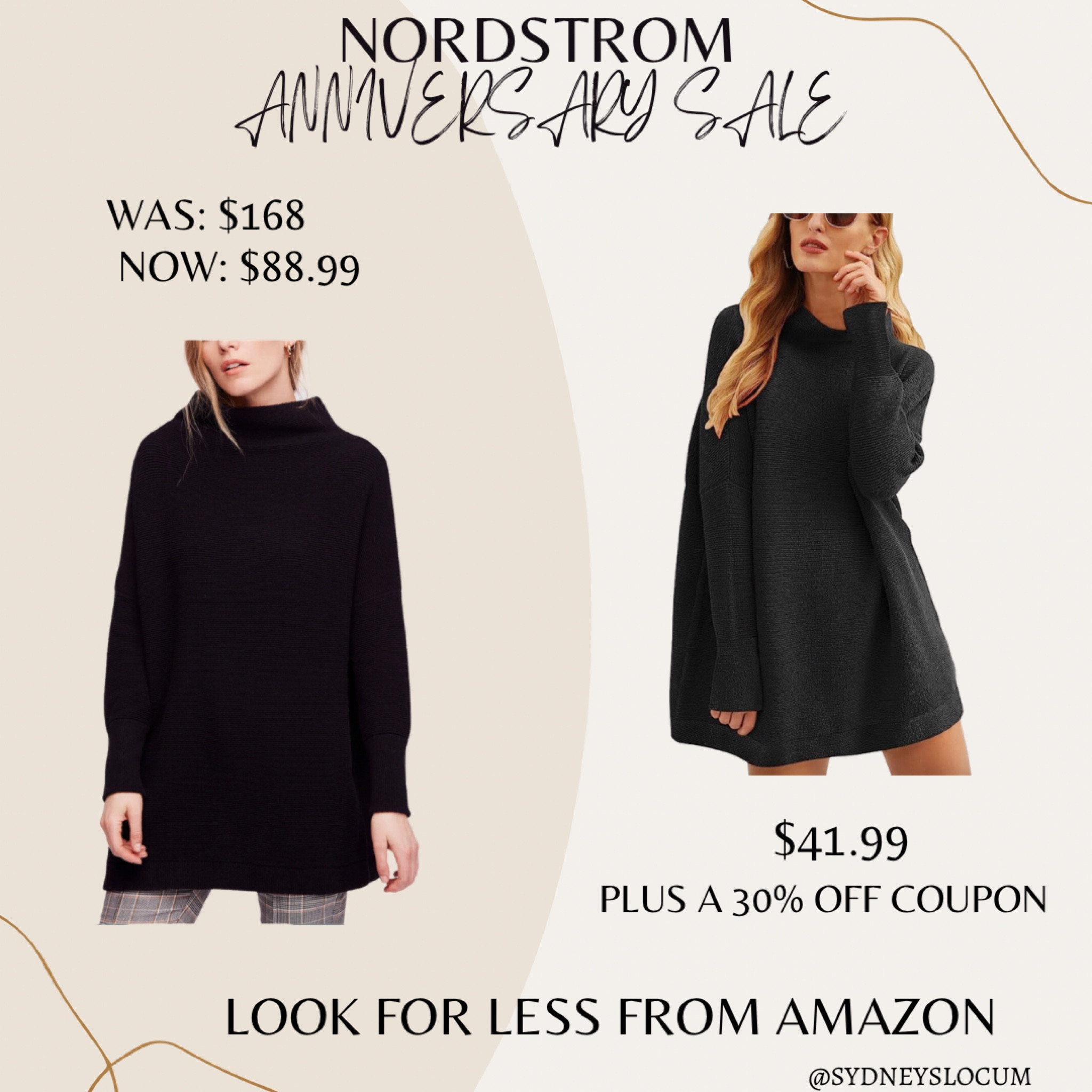 Here is a look for less comparing the Free People Ottoman Slouchy Tunic ($88.99) to a dupe from Amazon ($41.99 with 30 percent off). 🤩‼️🛍️🫶🏼

Nordstrom Anniversary Sale, Dupe, Fall Fashion, NSale, sweater, fall outfits 

#LTKSeasonal #LTKxNSale #LTKunder50