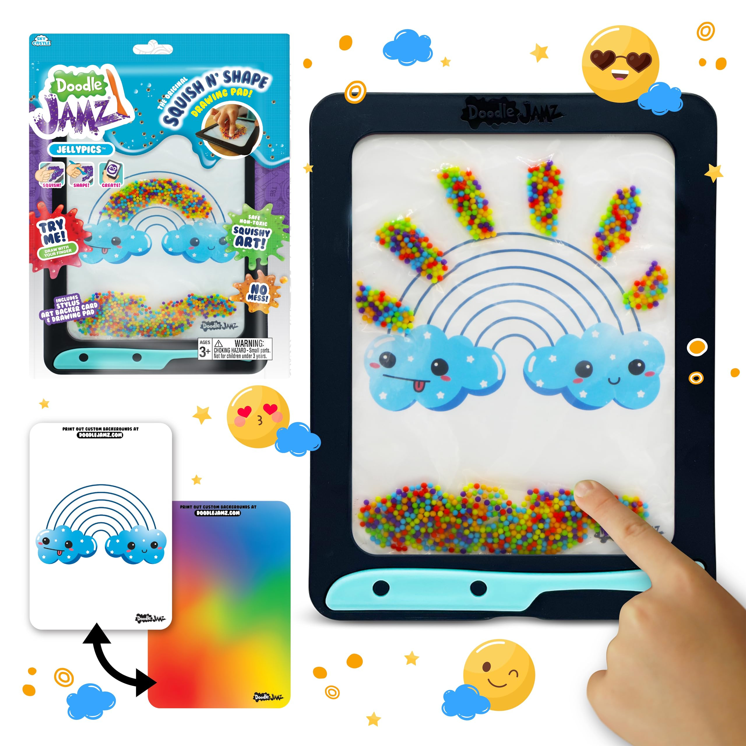 Sky Castle DoodleJamz JellyPics - Sensory Drawing Pads Filled with Non-Toxic Squishy Beads and Ge... | Amazon (US)