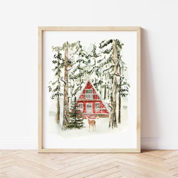 Winter Forest Print, Holiday Wall Art, Christmas Printable, Christmas Tree Print, Winter Prints *... | Etsy (US)