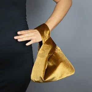 Japanese Knot Velvet Bag Purse Clutch Mustard Gold  Wedding - Etsy | Etsy (US)
