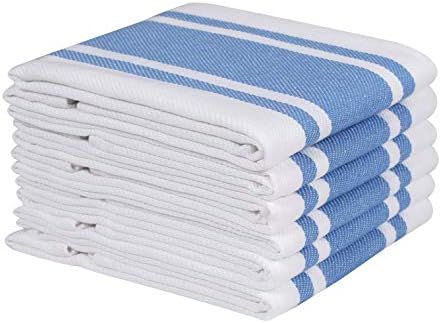 Heavy Duty Oversized Kitchen Towels & Dishcloth (Set of 6 Sky Blue 18x28) Highly Absorbent, Profe... | Amazon (US)