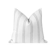 Stone Grey French Country Stripe Linen Pillow | Land of Pillows