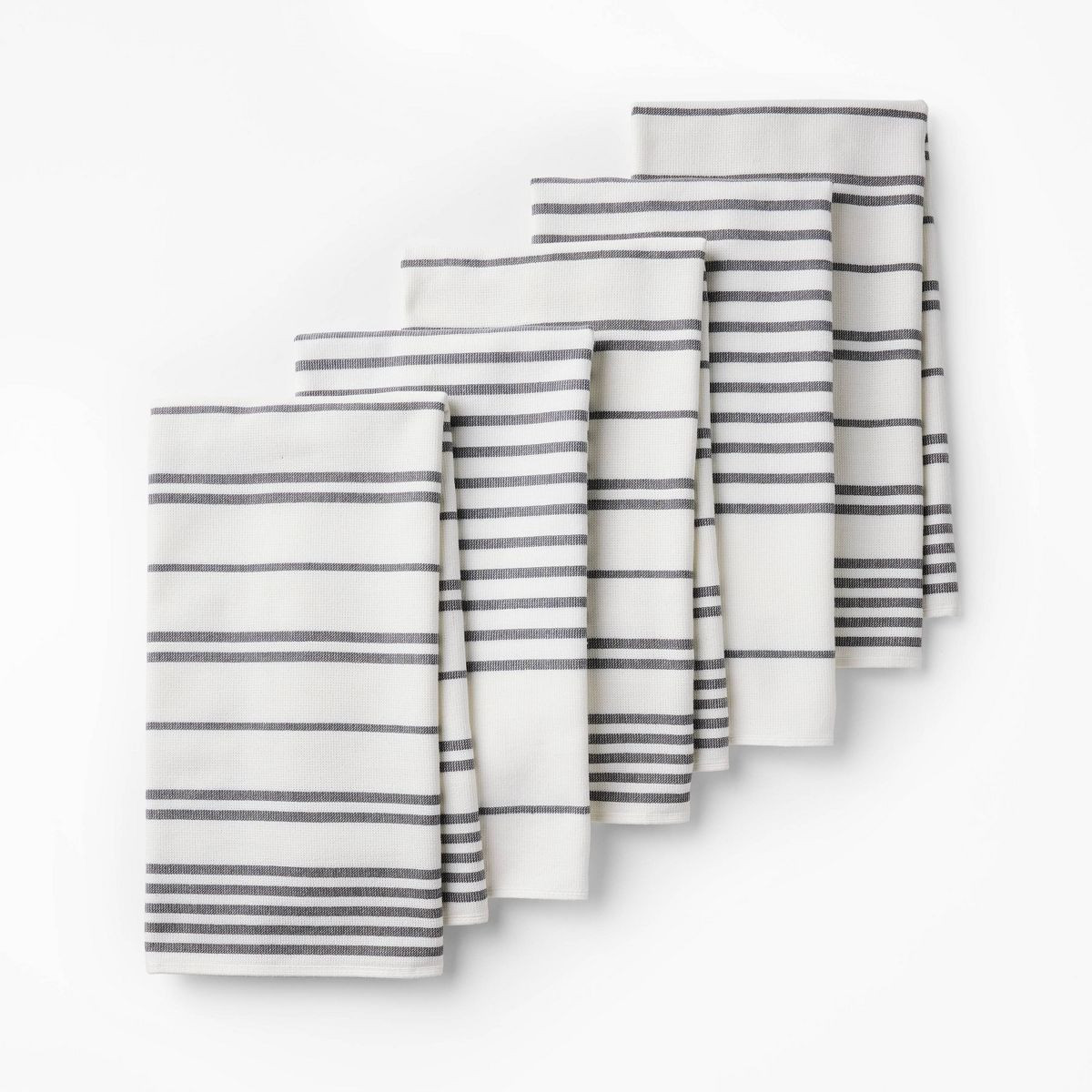 5pc Kitchen Towels Gray - Figmint™: Cotton Terry, Stripe Pattern, Machine Washable, OEKO-TEX Ce... | Target