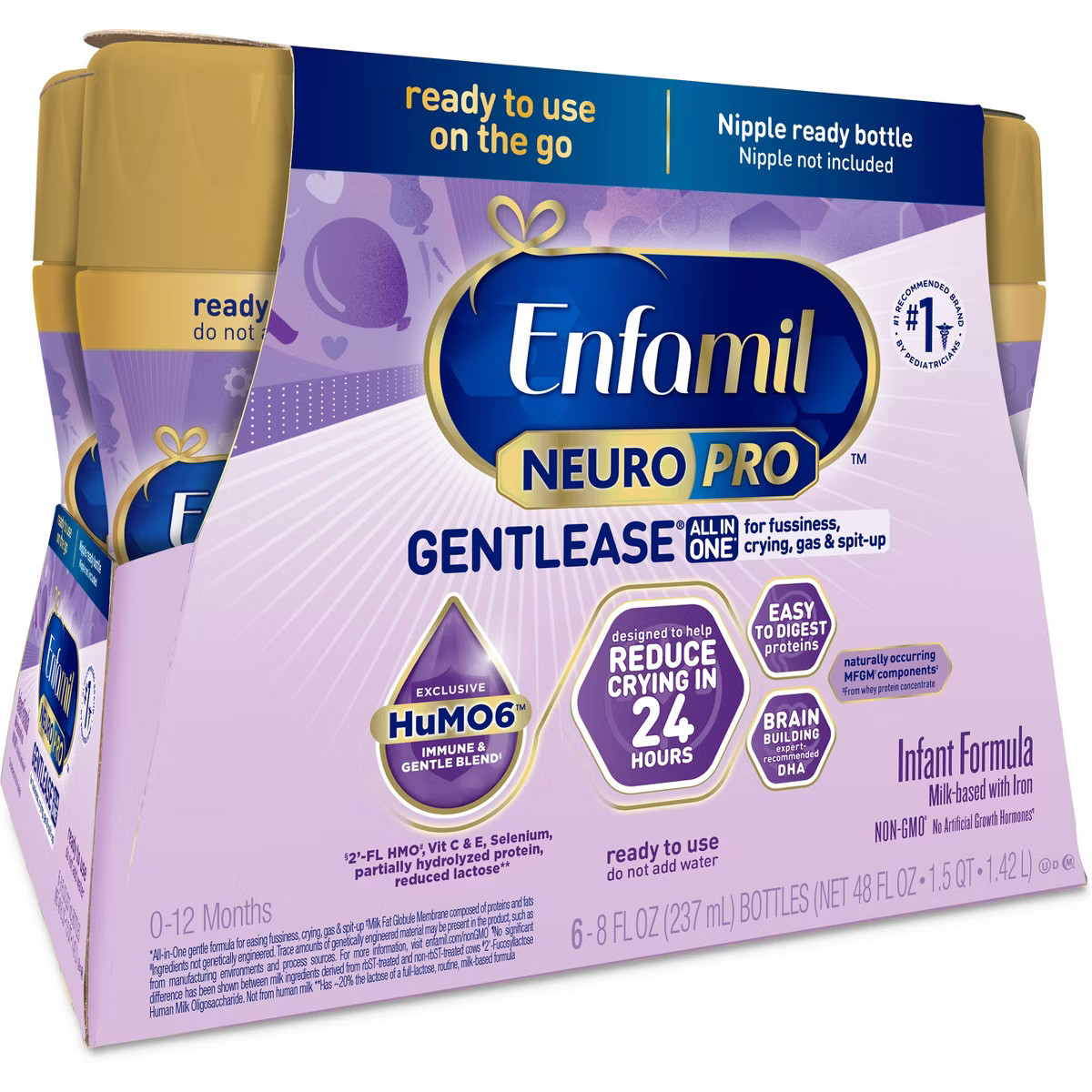 Enfamil Gentlease Ready to Use Bottles - 8 fl oz Each/6ct | Target