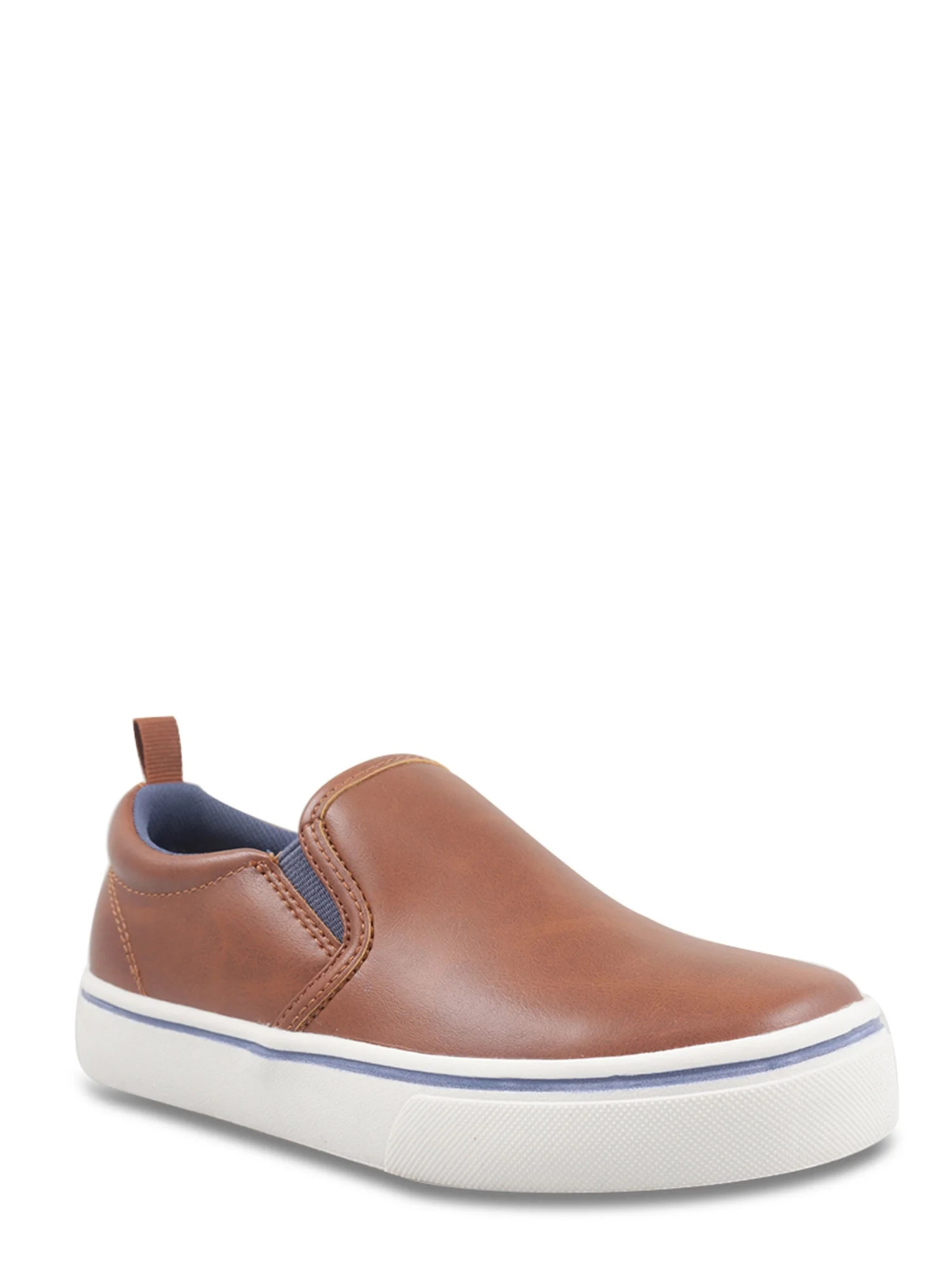 Wonder Nation Little & Big Boys Faux Leather Slip-on Shoes, Sizes 13-6 | Walmart (US)