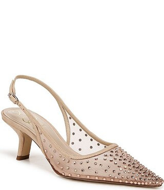 Sam Edelman Bianka Rhinestone Embellished Mesh Pointed Toe Slingback Pumps | Dillard's | Dillard's
