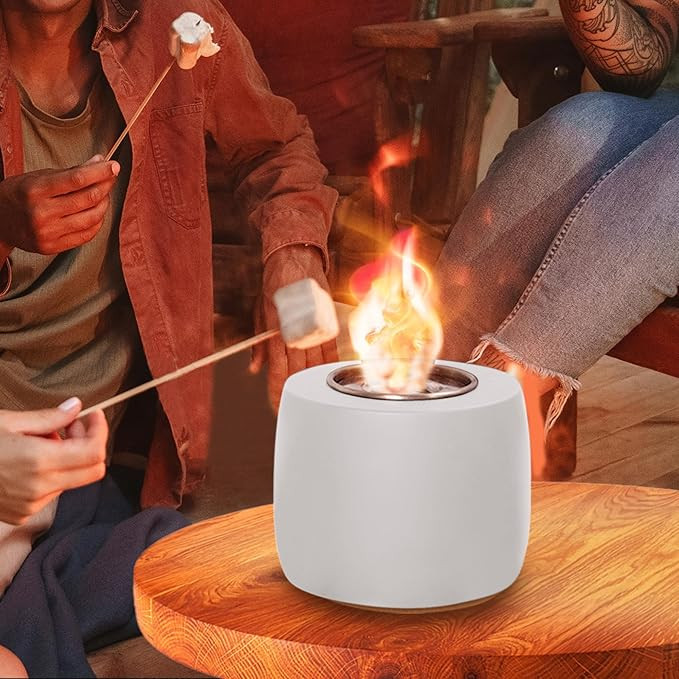 Vatra Concrete Tabletop Fire Pit | Portable Ethanol Fire Pit | Mini Fire Pit Rubbing Alcohol Fire... | Amazon (US)