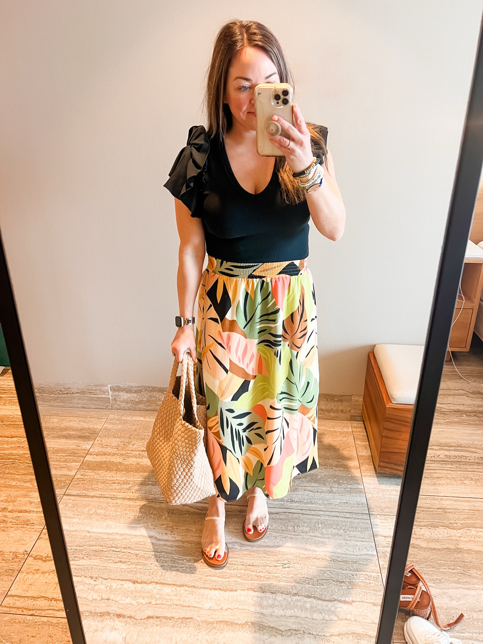 What I wore for a class in Mexico. This ruffle sleeve bodysuit is my favorite! And this woven bag is so versatile and easy to pack. 

#LTKTravel #LTKItBag #LTKPetite