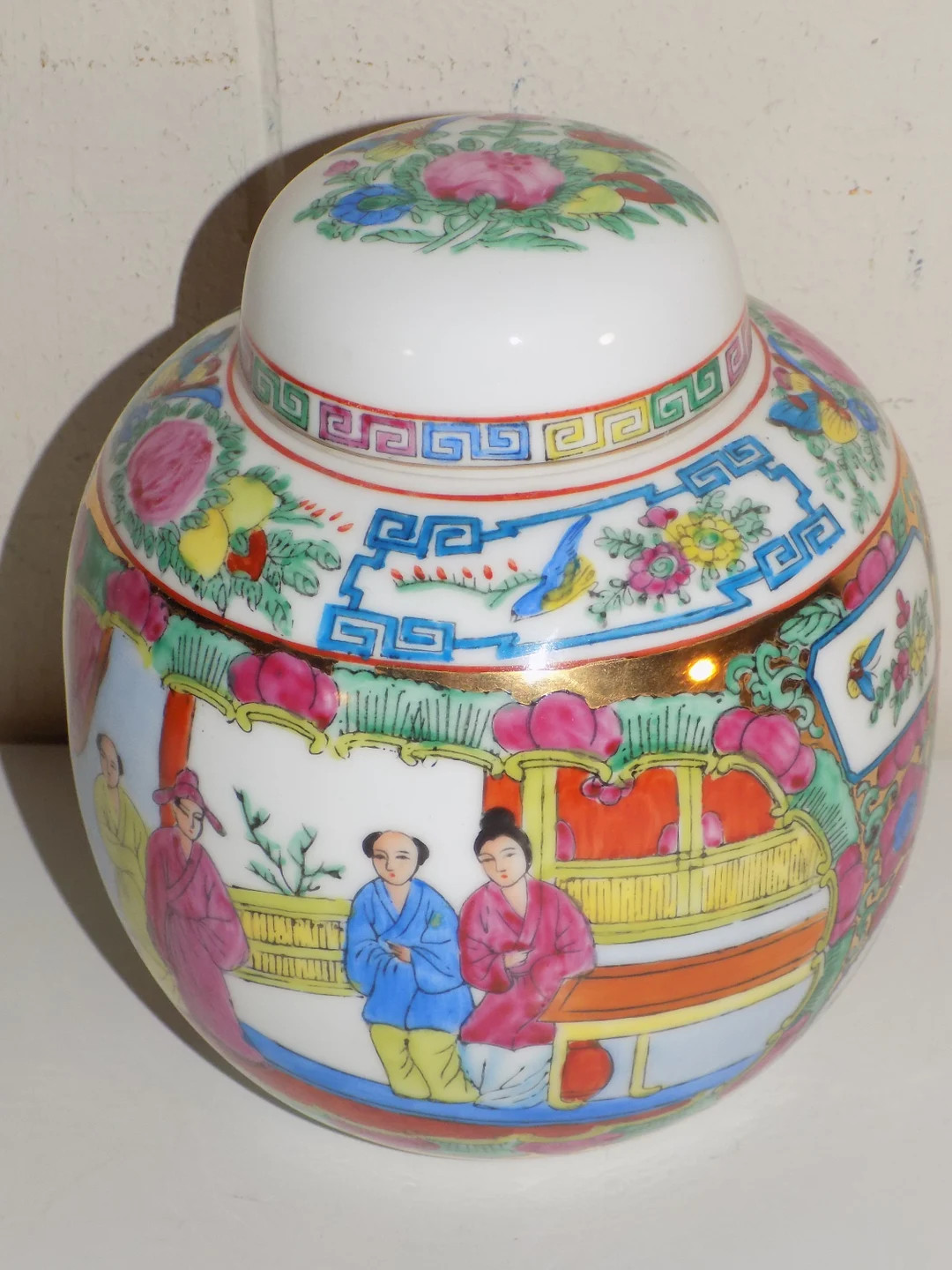 Vintage Porcelain Urn Gold Gilt Butterflies Birds Flowers Made in China - Etsy | Etsy (US)