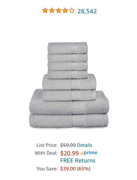 Amazon towel set on sale 

#LTKhome #LTKsalealert