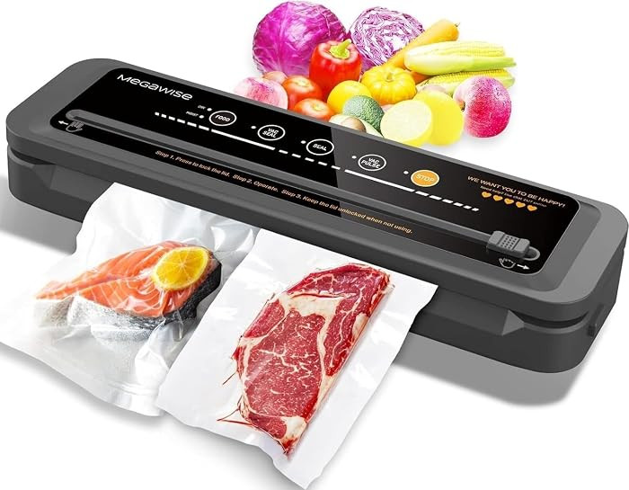 MegaWise Vacuum Sealer Machine | 80kPa Suction Power| Bags and Cutter Included | Compact One-Touc... | Amazon (US)