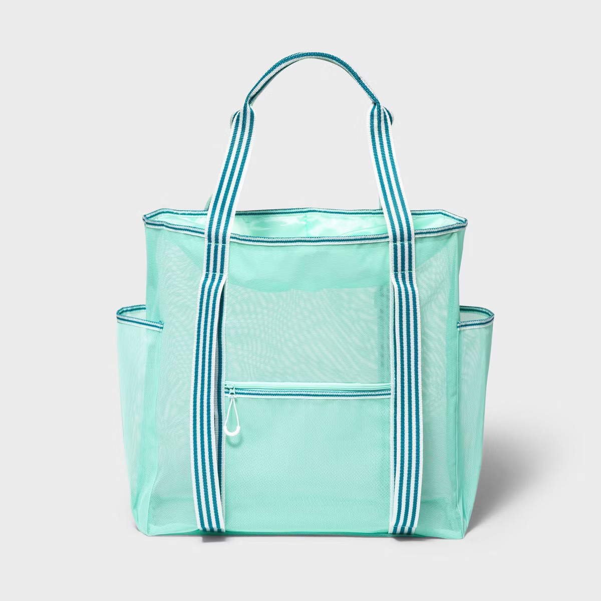 Beach Backpack Teal Striped Mesh - Sun Squad™ | Target
