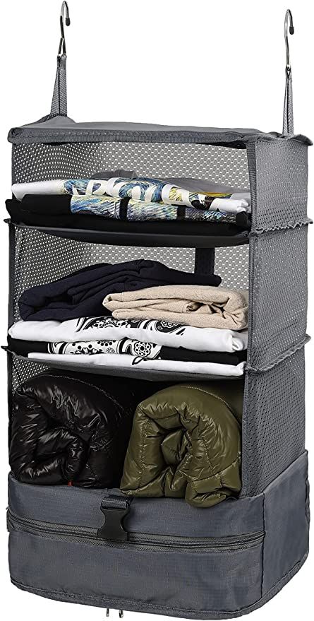 ELEZAY Travel Garment Packing Luggage Organizer Collapsible Compartment Hanging Closet for Wardro... | Amazon (US)