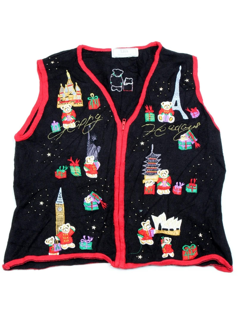 Vintage One of a kind Ugly Christmas Holiday Sweater Vest - Small | Walmart (US)