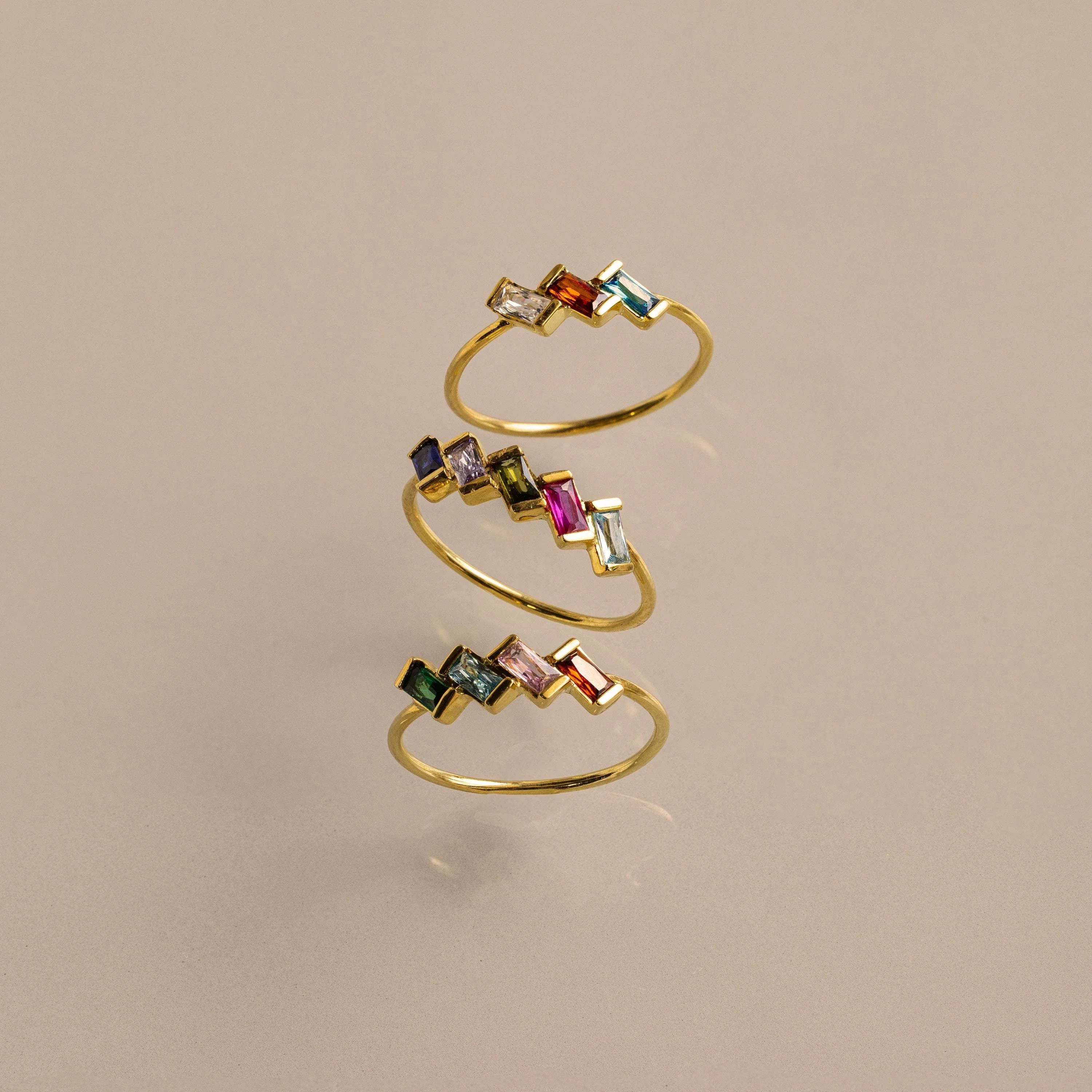 Multiple Baguette Birthstone Ring | Caitlyn Minimalist