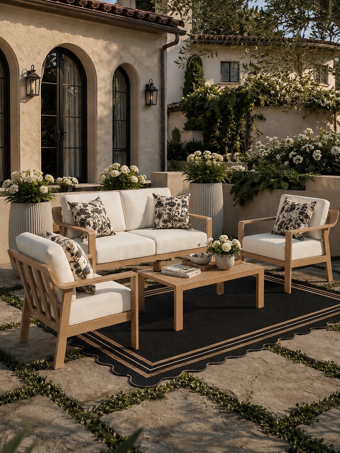 Luxury Outdoor Patio Finds That Look So High End

Follow @farmtotablecreations on Instagram for more home inspiration and curated finds.

This patio setup instantly gives that cozy luxury resort feel without looking overdone. The warm wood tones, creamy cushions, and black scalloped rug are such a beautiful combination for spring and summer outdoor spaces. I also love how the neutral palette makes everything feel timeless and easy to style with different pillows and planters throughout the seasons.

Perfect for patios, covered porches, pool areas, or even smaller backyard seating spaces that need a designer touch.

#outdoorfurniture #patioideas #outdoorliving #patiodecor #amazonfinds

outdoor patio furniture | patio conversation set | outdoor seating | backyard ideas | patio styling | scalloped outdoor rug | neutral patio decor | luxury outdoor furniture | outdoor lounge set | spring patio ideas | summer patio decor | wicker planters | outdoor cushions | patio refresh | backyard makeover | patio inspiration | outdoor rug | porch furniture | cozy outdoor spaces | designer patio look | neutral outdoor decor | patio setup ideas | outdoor entertaining | modern patio | outdoor home decor