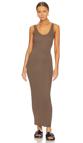 Enza Costa Maxi Tank Dress in Brown. - size S | Revolve Clothing (Global)