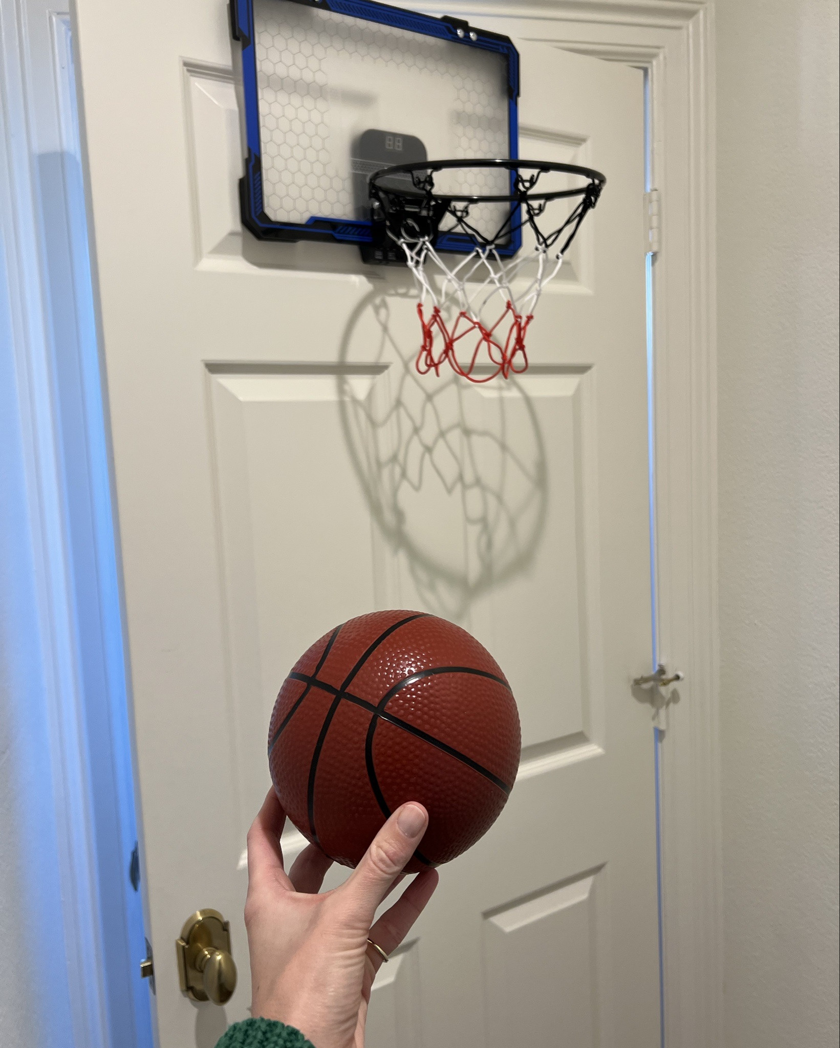 Our Nanny came in clutch w/ the best gift for Harrison 🏀

Folds up easily behind the door when not in use!! 

#basketball #sports #giftguide 

#LTKHome #LTKActive #LTKKids