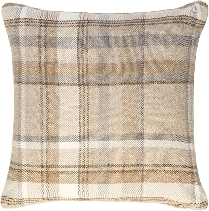 McAlister Textiles Natural Beige Heritage Tartan Decorative Throw Pillow Cover Case 20x20 Inches ... | Amazon (US)