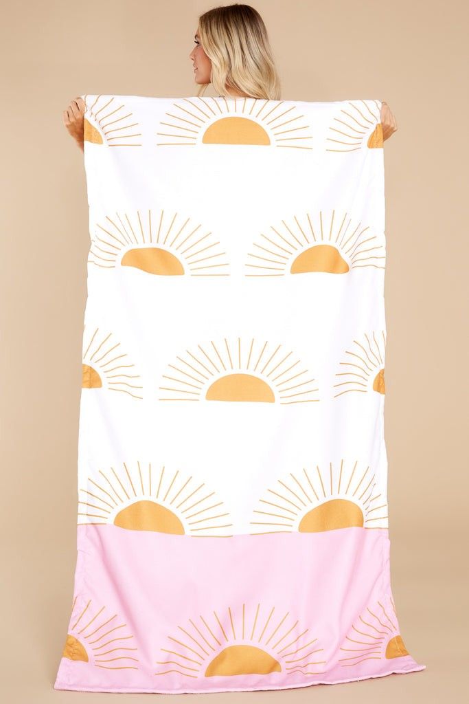 Lay In The Sand Pink Stripe Towel - Beach Towel | Red Dress 