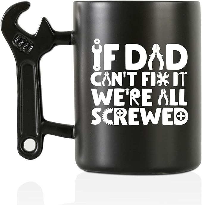 Onebttl Coffee Mug With Wrench Spanner Handle - Dad Gifts From Daughter and Son, 13.5oz Funny Cer... | Amazon (US)
