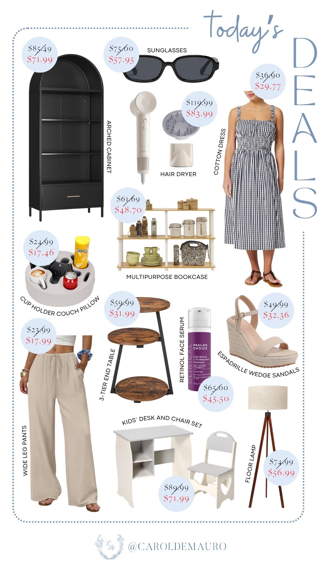 There are so many good deals today! We're talking home, fashion, beauty, and kids all in one place! That arched cabinet, the wedge sandals, the retinol serum, and many more. Don't sleep on these prices, they won't last long!

daily deals, sale finds, home decor, kids finds, deal alert, shop now, price drop, trendy fashion