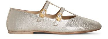 Double strap mary jane ballerina les ballerines Celine in lizard stamped metalized calfskin - CEL... | 24S US